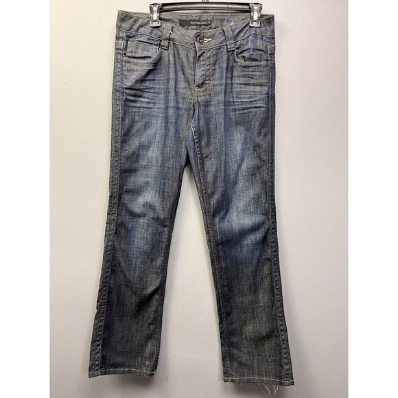 Calvin Klein Womens Lean bootcut denim Jeans Size 8 Mid Rise Dark Wash - Picture 1 of 9